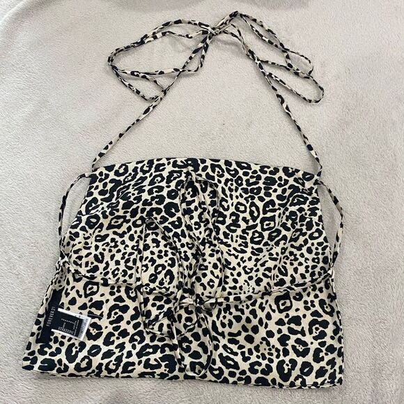 Forever 21 Satin Cheetah Print Top Size Small - Picture 4 of 7